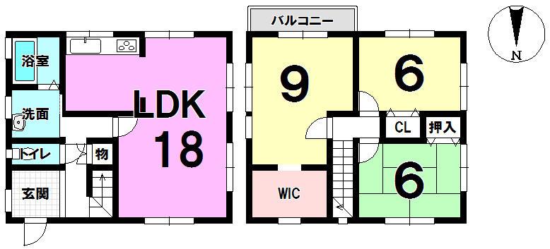 Floor plan. 15.8 million yen, 3LDK, Land area 187.06 sq m , Building area 95.08 sq m