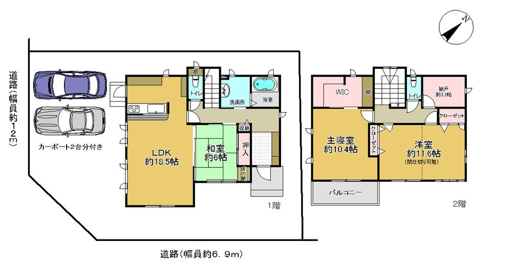 Floor plan. 26,800,000 yen, 3LDK + S (storeroom), Land area 187.75 sq m , Building area 129.5 sq m