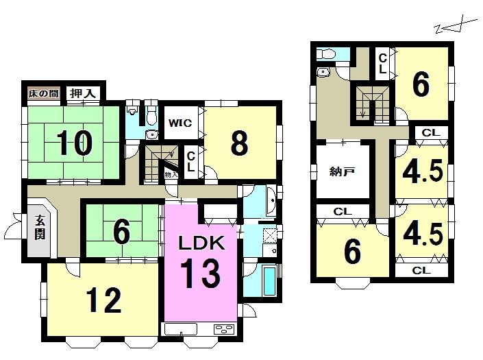 Floor plan. 20 million yen, 7LDK + S (storeroom), Land area 329.34 sq m , Building area 228.96 sq m