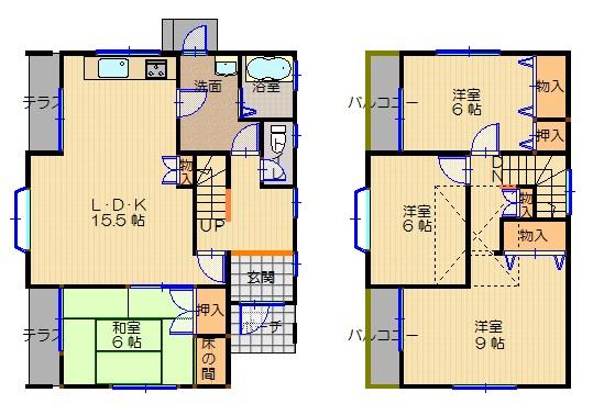 Floor plan. 14.8 million yen, 4LDK, Land area 200.04 sq m , Building area 101.85 sq m