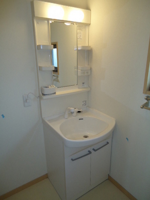 Washroom. Shampoo dresser with separate wash basin. Also nice point with a small window