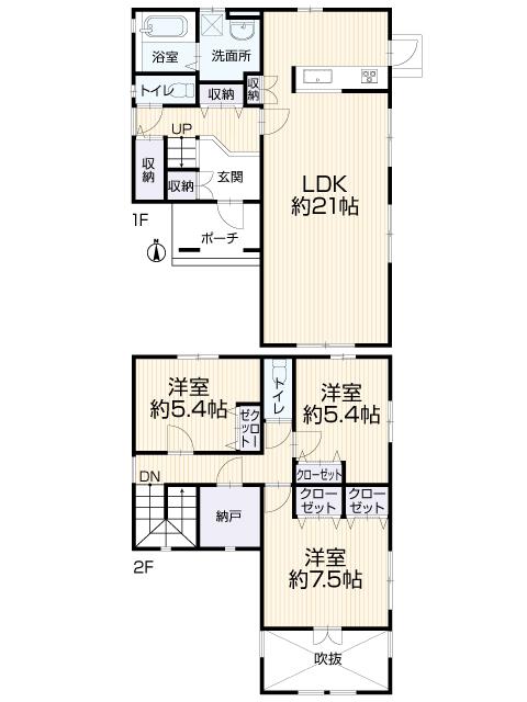 Floor plan. 16.8 million yen, 3LDK + S (storeroom), Land area 196.94 sq m , Building area 102.67 sq m