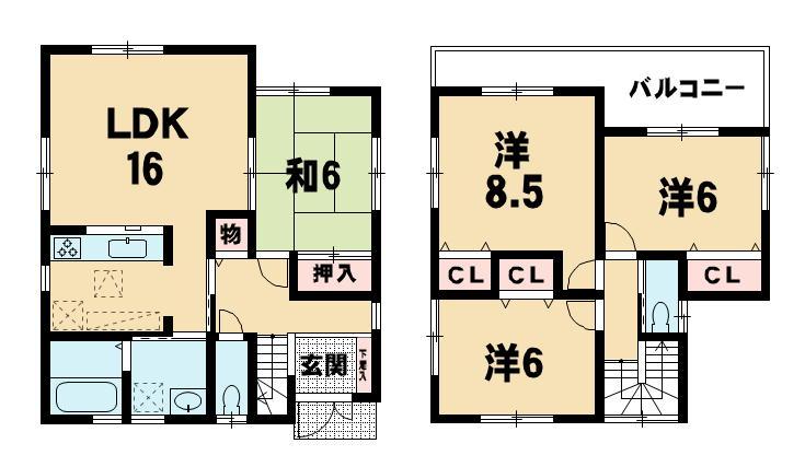 Floor plan. 21.9 million yen, 4LDK, Land area 155.3 sq m , Building area 98.82 sq m