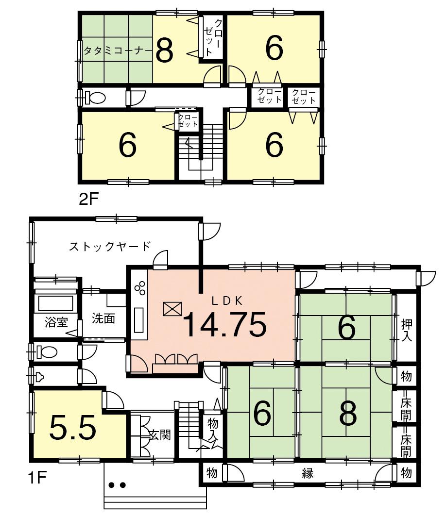 Floor plan. 16.8 million yen, 8LDK, Land area 363.63 sq m , Building area 168.09 sq m