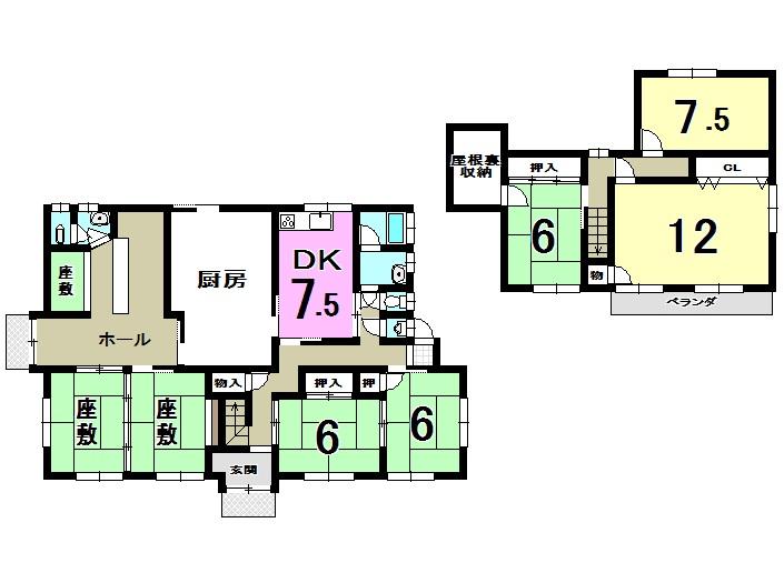 Floor plan. 11.8 million yen, 5DK, Land area 300.8 sq m , Building area 198.81 sq m