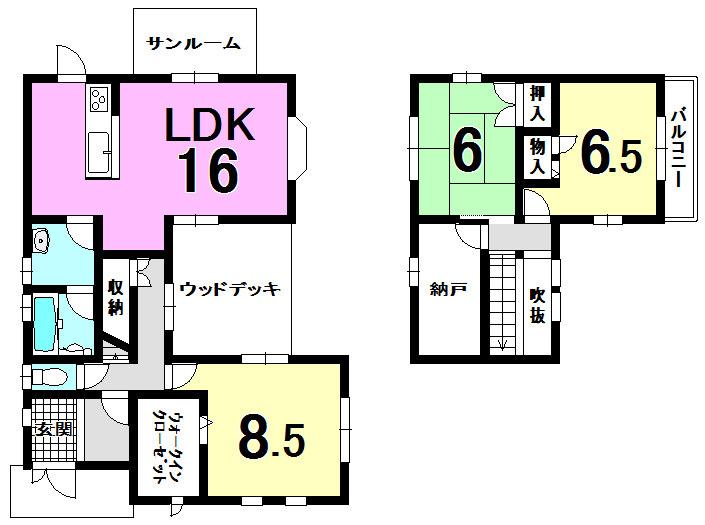 Floor plan. 15.5 million yen, 3LDK + S (storeroom), Land area 251.99 sq m , Building area 101.02 sq m