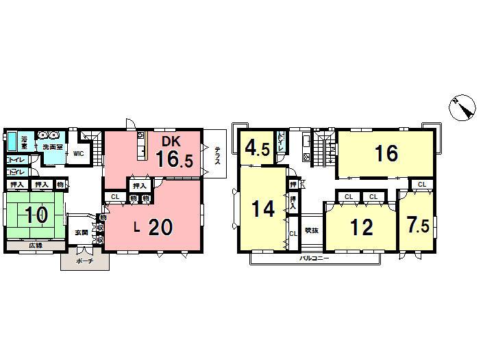Floor plan. 37,800,000 yen, 5LDK+S, Land area 341.74 sq m , Building area 258.77 sq m