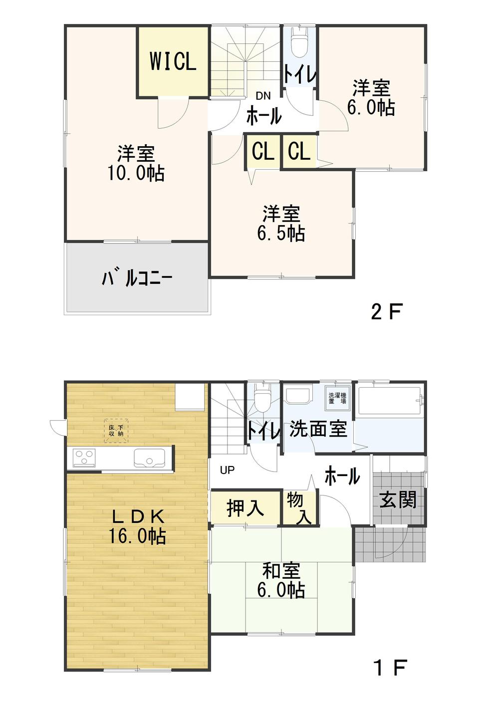 Floor plan. (6 Building), Price 15.8 million yen, 4LDK, Land area 213.4 sq m , Building area 105.99 sq m