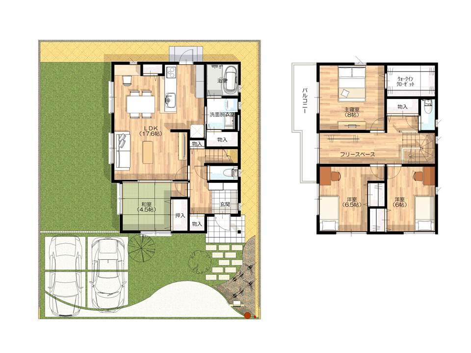 Other.  [H No. land] Price: 31,400,000 yen, 4LDK, Site area: 178.31 sq m , Total floor area: 117.16 sq m , Solar power + Cute of all-electric homes / AiSEG ・ All rooms have LED lighting ・ All rooms curtain ・ AC2 units ・ External structure construction