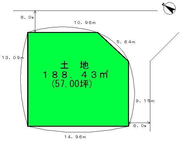 Compartment figure. Land price 11.8 million yen, Land area 188.43 sq m