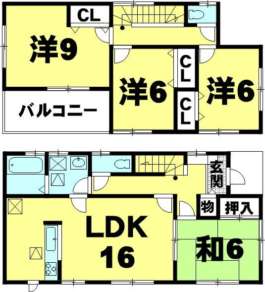 Floor plan. 19,950,000 yen, 4LDK, Land area 203.98 sq m , Building area 105.17 sq m