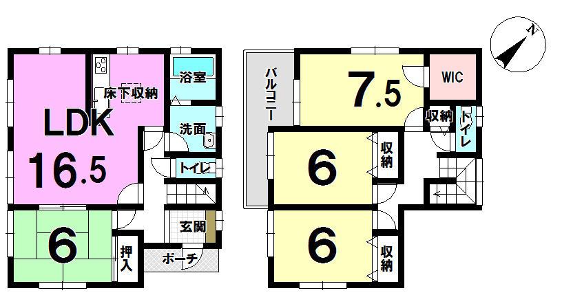 Floor plan. 19,800,000 yen, 4LDK, Land area 155.78 sq m , Building area 105.57 sq m
