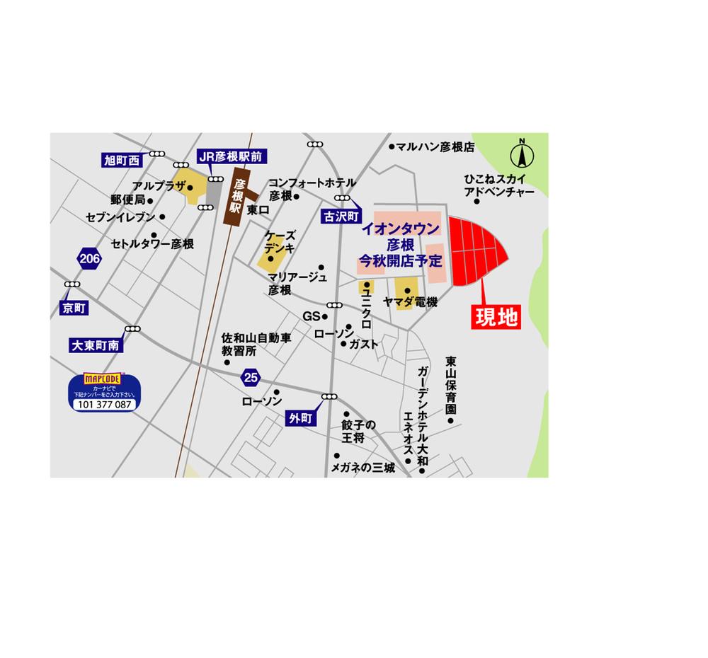 Other. Local Area Map Walk from JR Hikone Station 11 minutes, New Town adjacent to the "ion Town Hikone"