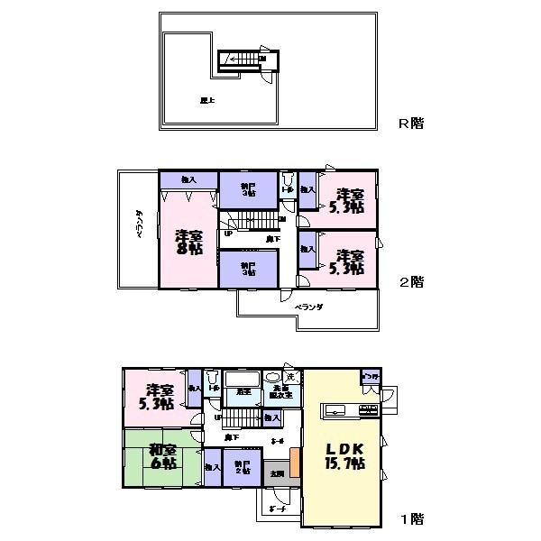 Floor plan. 28.8 million yen, 5LDK+S, Land area 216.74 sq m , Building area 138.94 sq m
