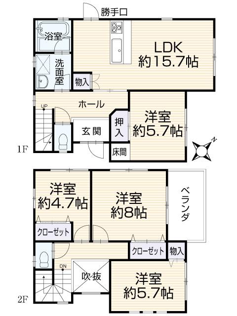 Floor plan. 16.8 million yen, 4LDK, Land area 164.72 sq m , Building area 120 sq m