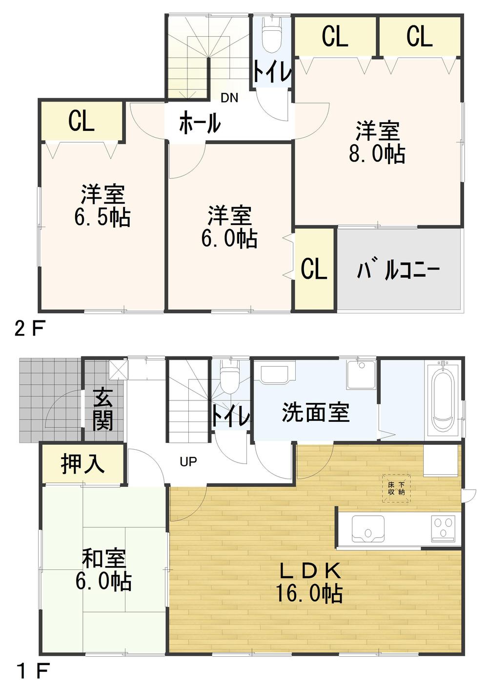 Floor plan. 17.3 million yen, 4LDK, Land area 160.3 sq m , Building area 104.34 sq m