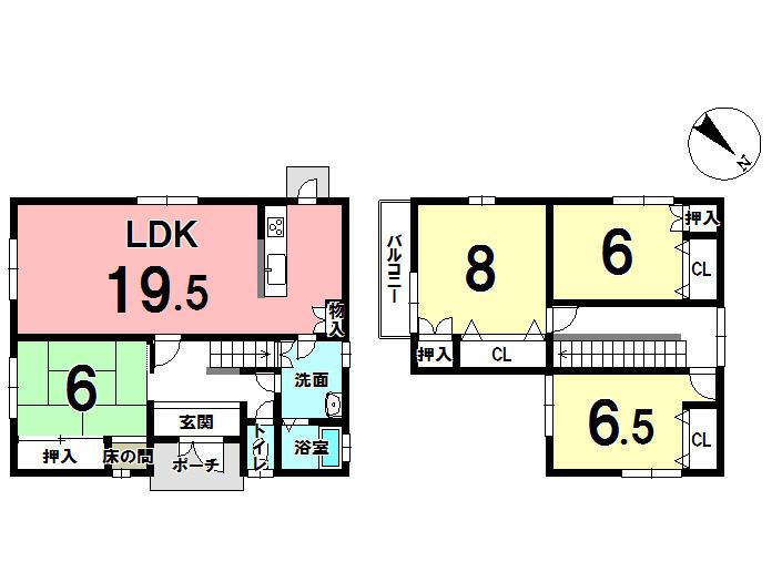 Floor plan. 23.8 million yen, 4LDK, Land area 188.34 sq m , Building area 109.5 sq m