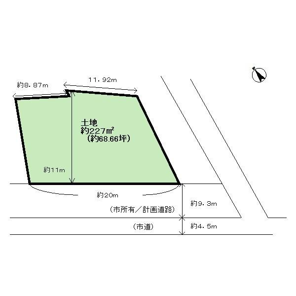 Compartment figure. Land price 8.29 million yen, Land area 227 sq m