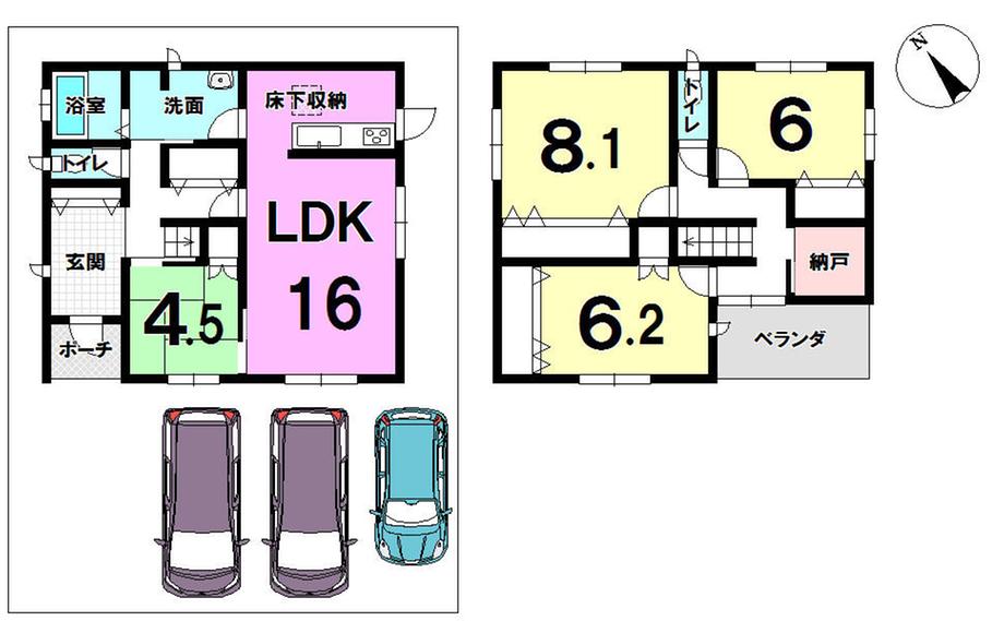 Floor plan. 23,900,000 yen, 4LDK, Land area 166.15 sq m , Building area 112.74 sq m