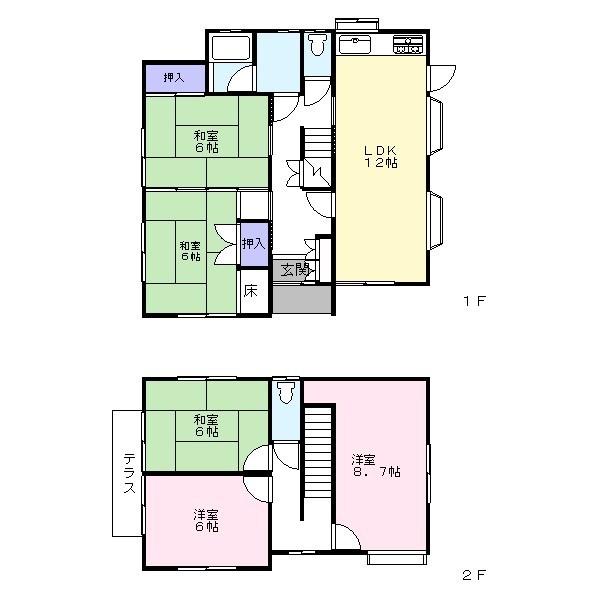 Floor plan. 10.8 million yen, 5LDK, Land area 156.08 sq m , Building area 102.08 sq m