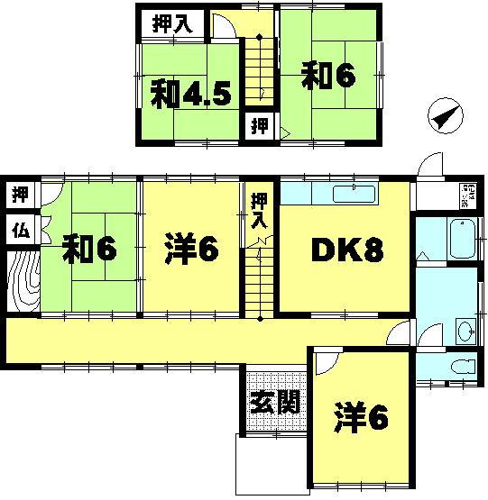 Floor plan. 11 million yen, 5DK, Land area 180.39 sq m , Building area 100.11 sq m