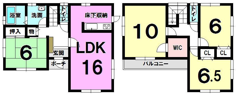 Floor plan. 16.8 million yen, 4LDK, Land area 231.31 sq m , Building area 105.99 sq m