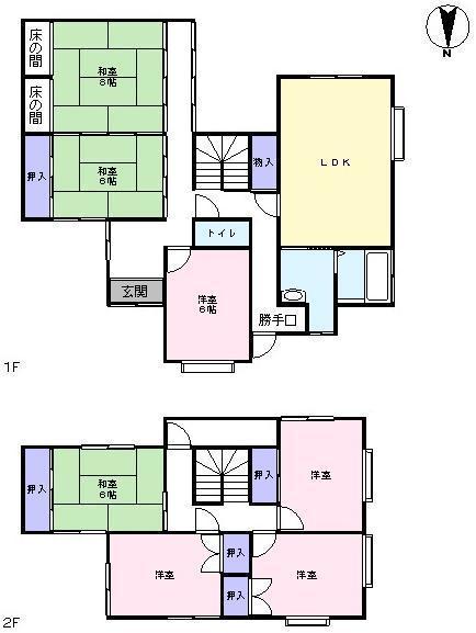 Floor plan. 9.8 million yen, 7LDK, Land area 181.33 sq m , Building area 142.42 sq m