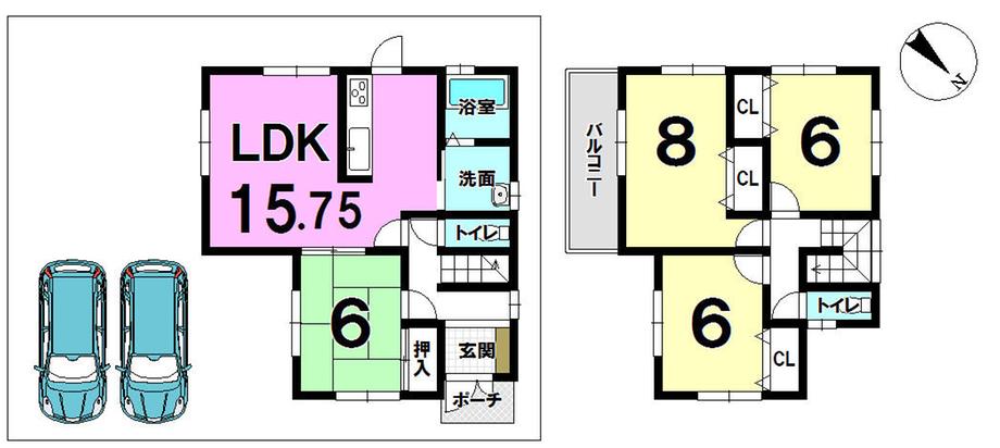 Floor plan. 20.8 million yen, 4LDK, Land area 160.24 sq m , Building area 97.6 sq m