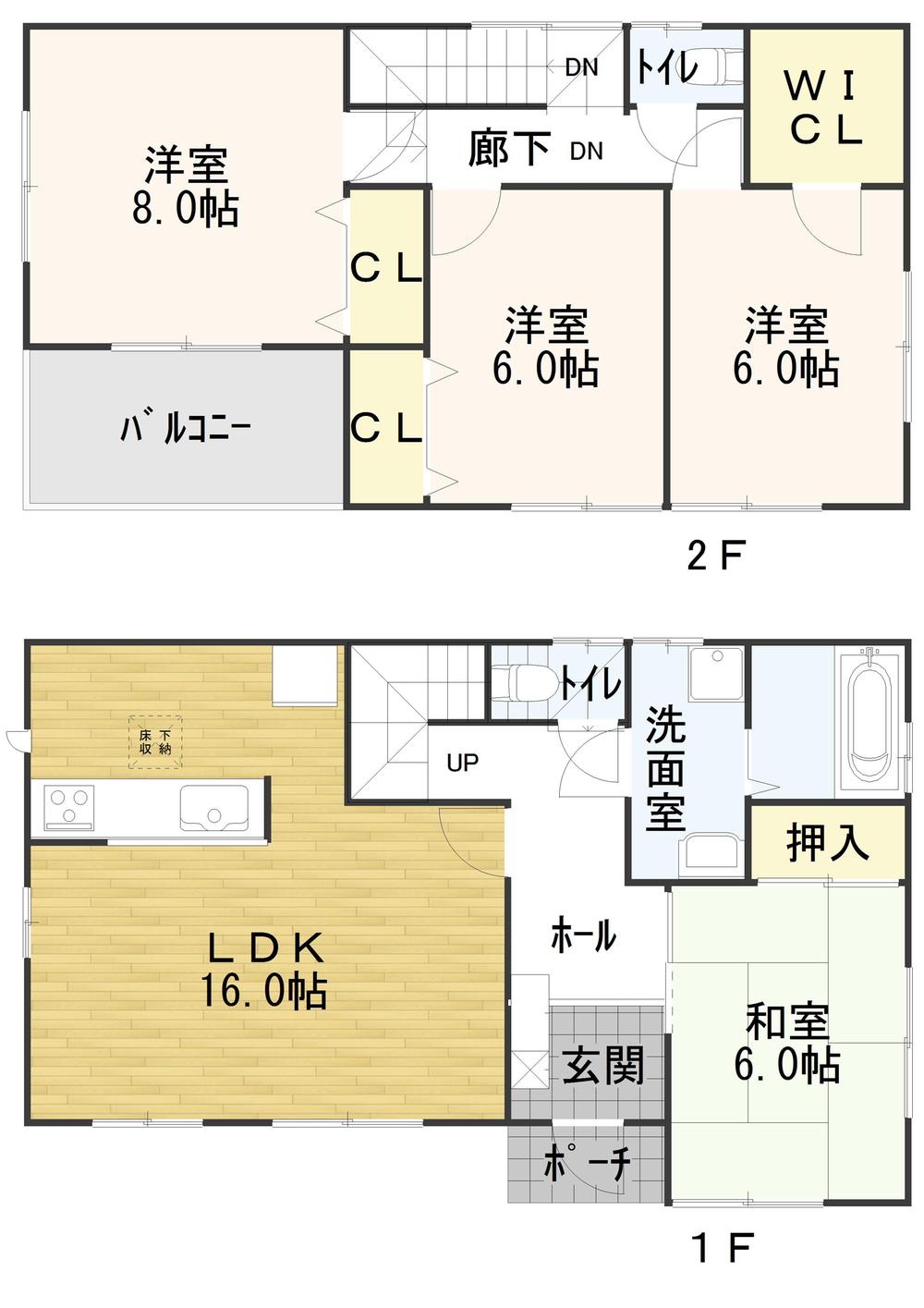 Floor plan. 18.9 million yen, 4LDK, Land area 195.66 sq m , Building area 105.17 sq m