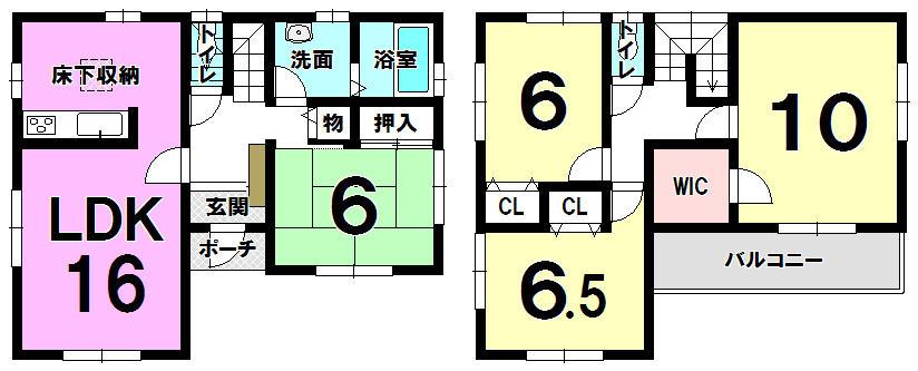 Floor plan. 18,800,000 yen, 4LDK, Land area 210.69 sq m , Building area 105.99 sq m
