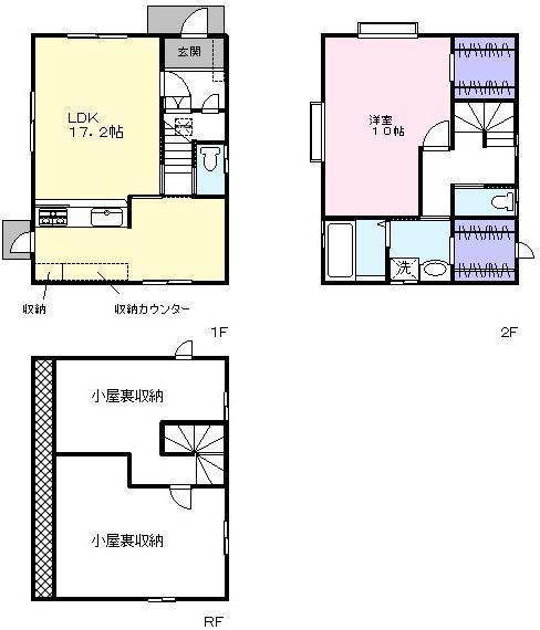 Floor plan. 14.8 million yen, 1LDK, Land area 138.86 sq m , Building area 74.54 sq m