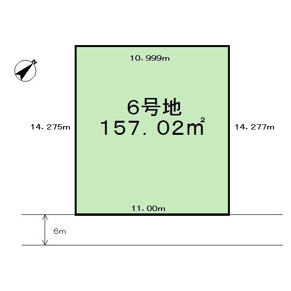 Compartment figure. Land price 9.49 million yen, Land area 157.02 sq m