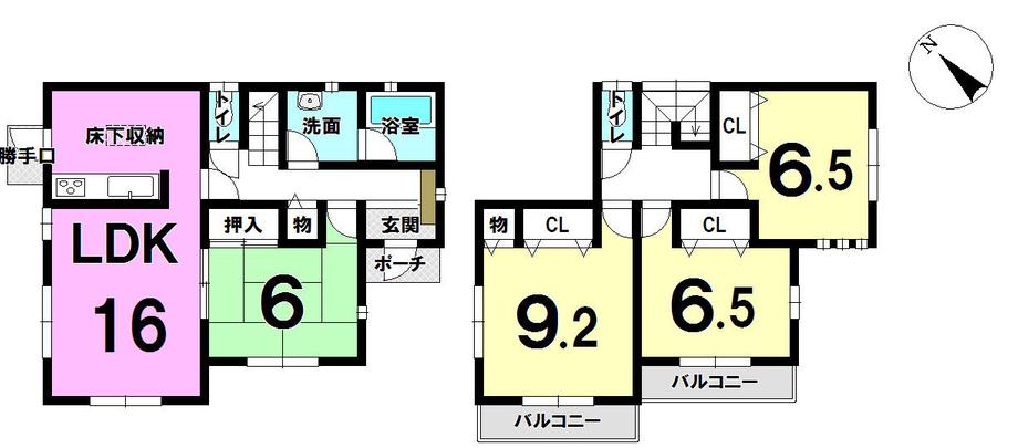 Floor plan. 16.8 million yen, 4LDK+S, Land area 152.77 sq m , Building area 103.67 sq m