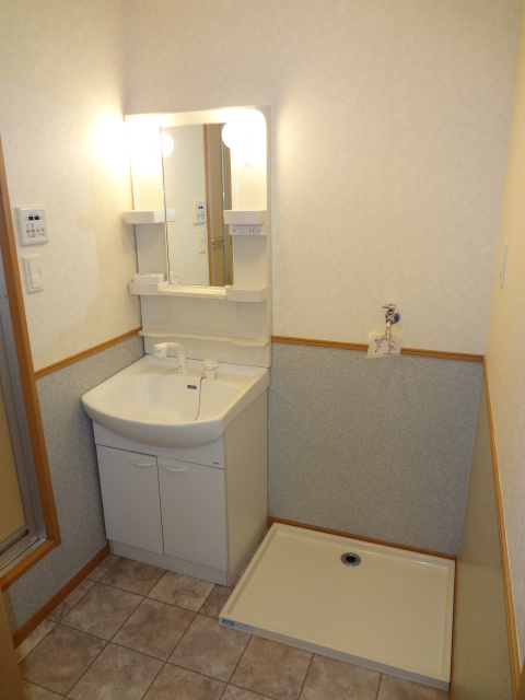 Washroom. Spacious washroom Indoor Laundry Area & Shampoo dresser