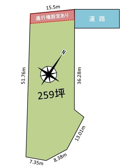 Compartment figure. Land price 10 million yen, Land area 856.65 sq m