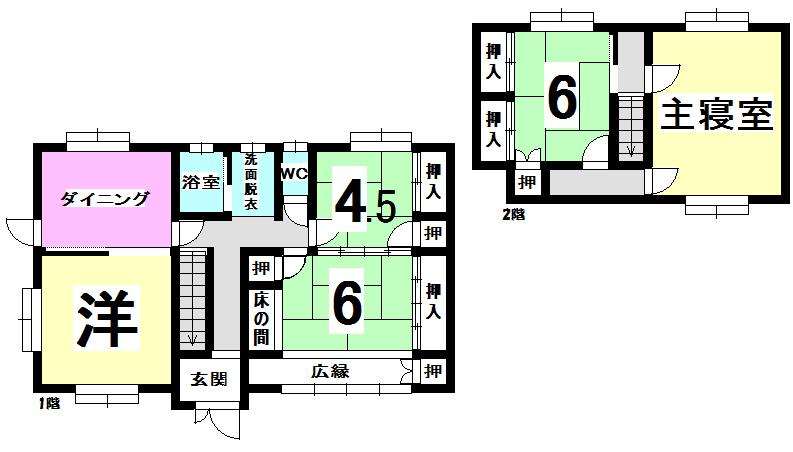 Floor plan. 9.5 million yen, 5DK, Land area 202.94 sq m , Building area 122.83 sq m