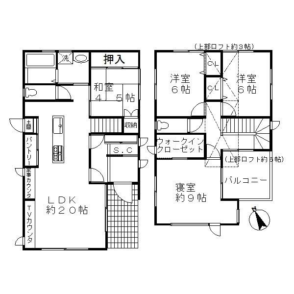 Floor plan. 25,800,000 yen, 4LDK, Land area 148.77 sq m , Building area 113.85 sq m