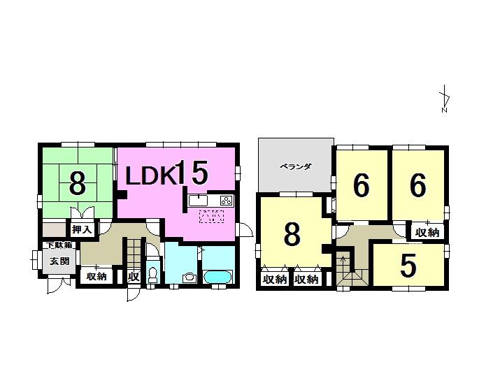 Floor plan. 19,800,000 yen, 5LDK, Land area 200.14 sq m , Building area 123.78 sq m