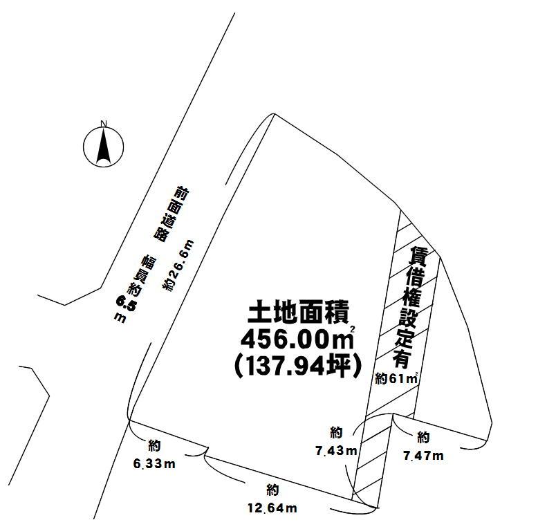 Compartment figure. Land price 18.5 million yen, Land area 456 sq m