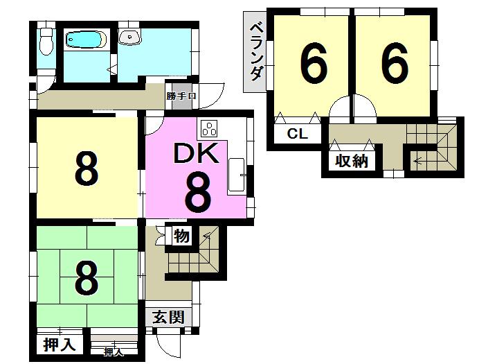 Floor plan. 12.8 million yen, 4DK, Land area 339.97 sq m , Building area 109.76 sq m