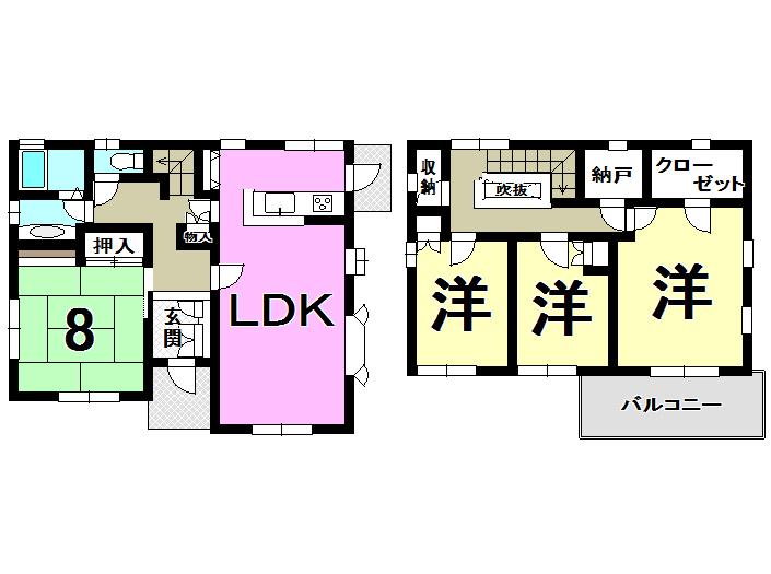 Compartment figure. 15.8 million yen, 4LDK + S (storeroom), Land area 169.35 sq m , Building area 169.35 sq m floor plan