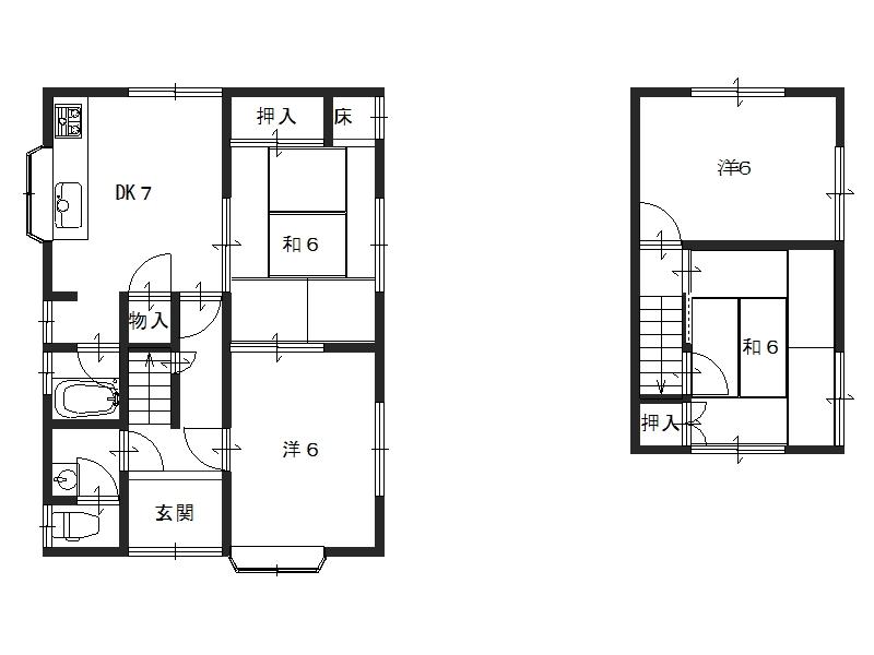 Floor plan. 6.8 million yen, 4DK, Land area 159.45 sq m , Building area 83.9 sq m
