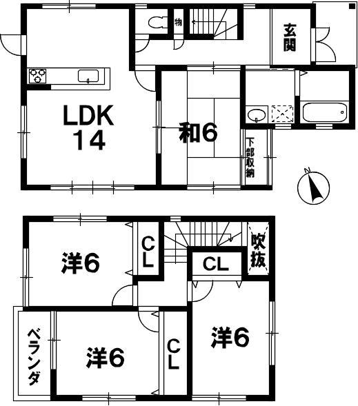 Floor plan. 13.8 million yen, 4DK, Land area 152.22 sq m , Building area 92.74 sq m