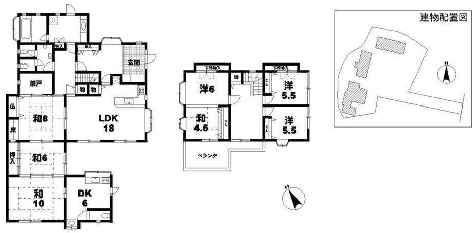 Floor plan. 50 million yen, 7LDK, Land area 1814.72 sq m , Building area 206.95 sq m