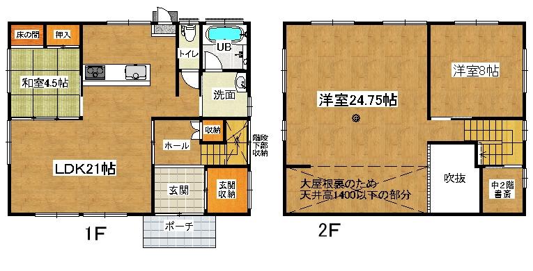 Floor plan. 29,900,000 yen, 3LDK + S (storeroom), Land area 182.19 sq m , Building area 127.1 sq m