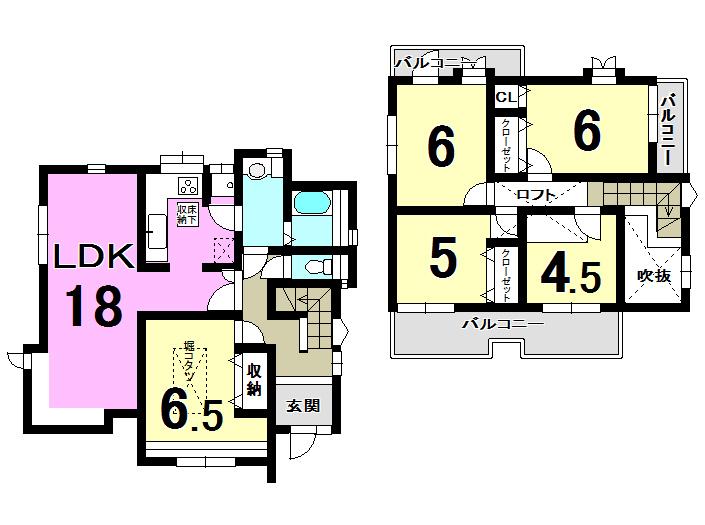 Floor plan. 10.8 million yen, 5LDK, Land area 170.48 sq m , Building area 109.84 sq m floor plan