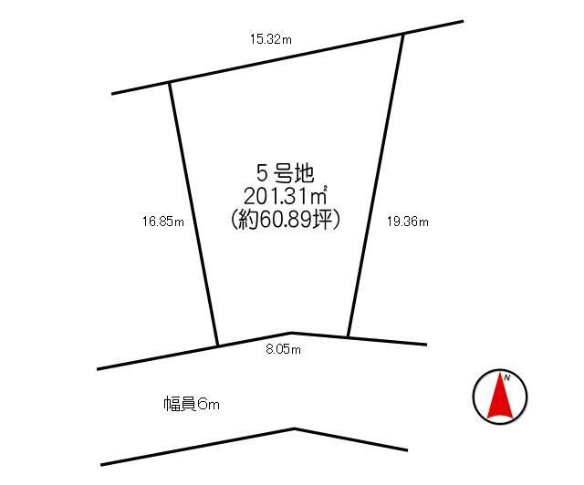 Compartment figure. Land price 13.3 million yen, Land area 201.31 sq m