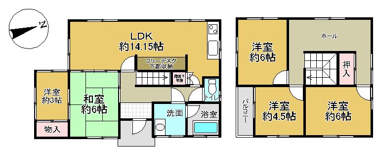 Floor plan. 14.9 million yen, 5LDK, Land area 345.69 sq m , Building area 114.56 sq m