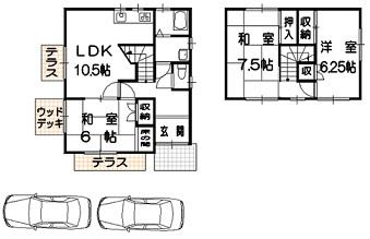 Floor plan. 9.8 million yen, 3LDK, Land area 150.06 sq m , Building area 76.59 sq m
