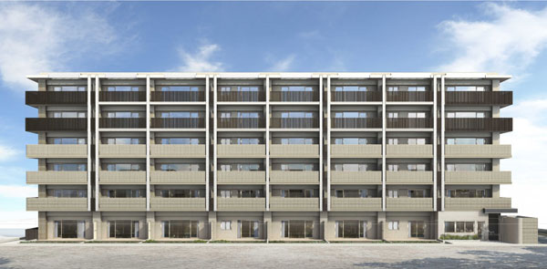 Features of the building.  [appearance] Based on the concept of modern sum, Is the exterior design of the entire building is wrapped in a "grid" (Rendering)